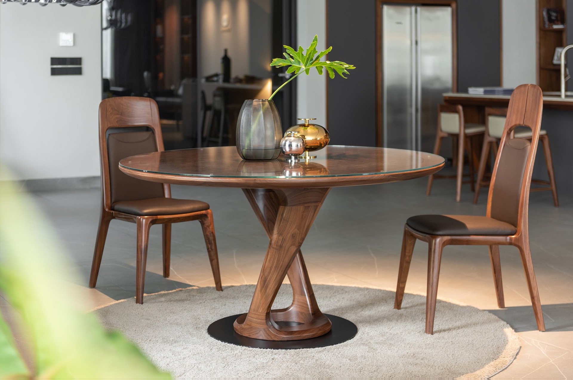 Bàn Ăn Gỗ Óc Chó 4 Ghế