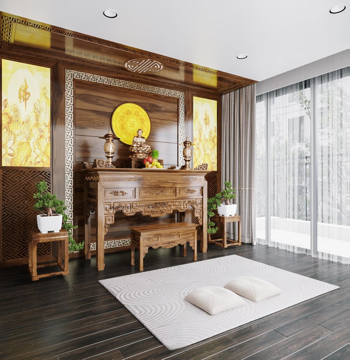 Bàn Thờ Màu Óc Chó