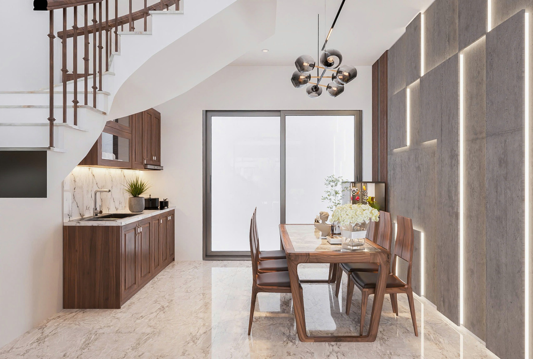 Bộ Bàn Ăn 6 Ghế Gỗ Óc Chó