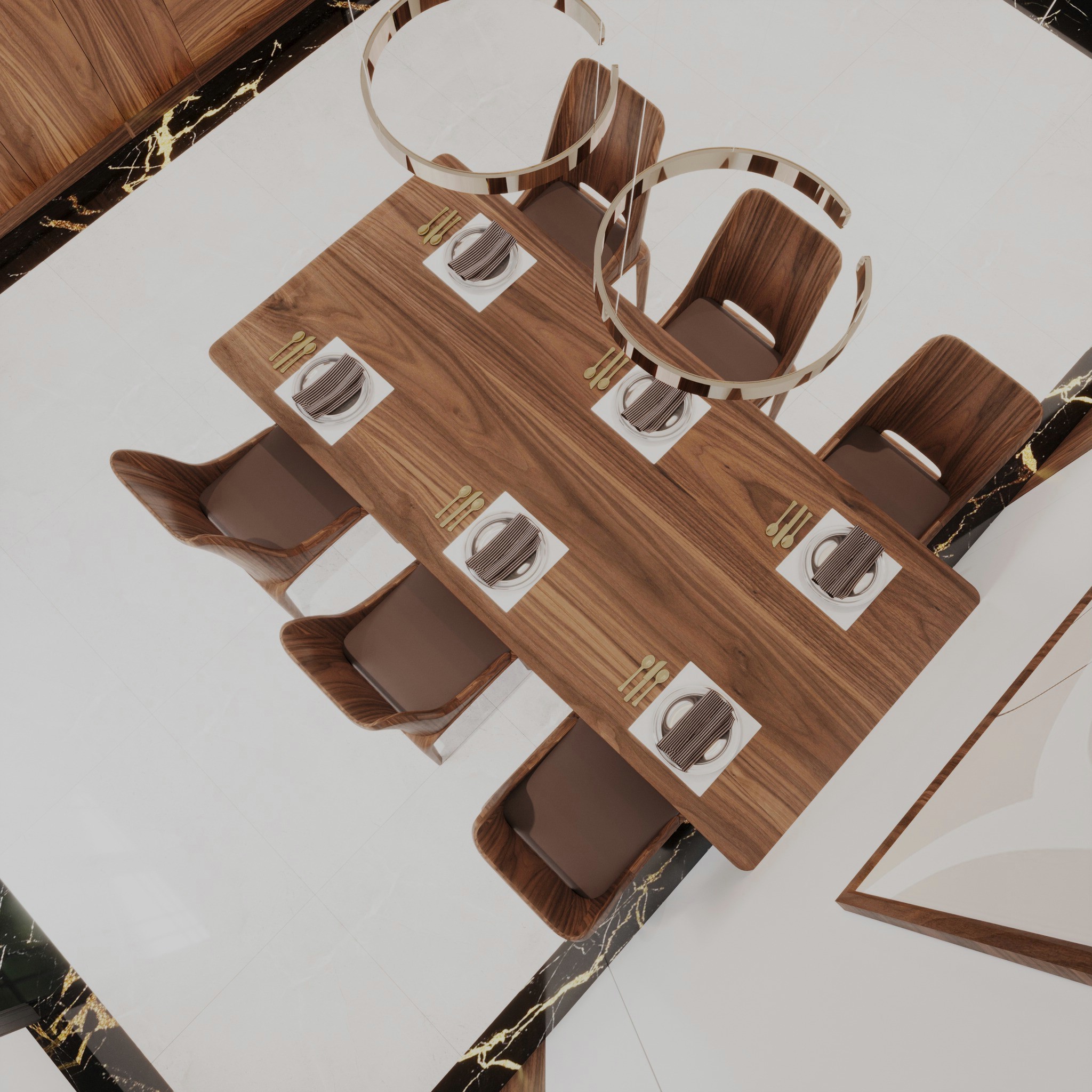 Bộ Bàn Ăn Gỗ Óc Chó 6 Ghế