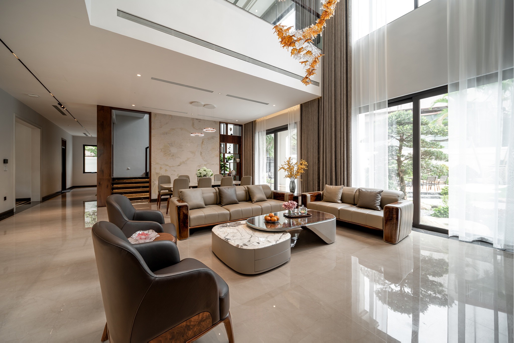 Bộ Bàn Ghế Gỗ Óc Chó Phòng Khách sang trọng.