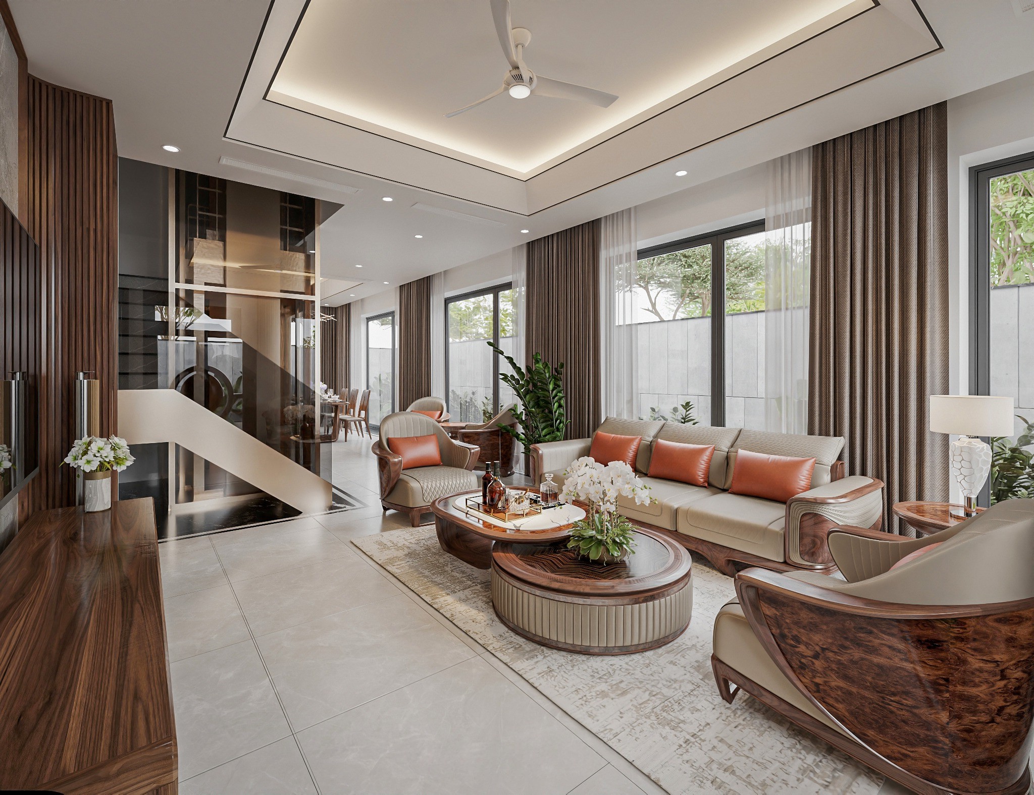 Bộ Bàn Ghế Sofa Gỗ Óc Chó