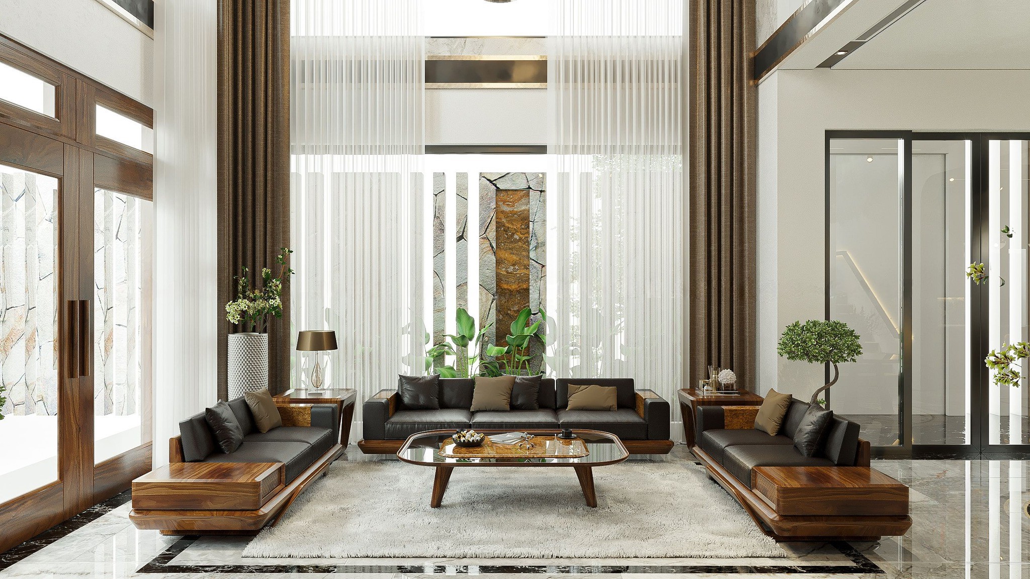 Bộ Ghế Sofa Gỗ Óc Chó cao cấp.