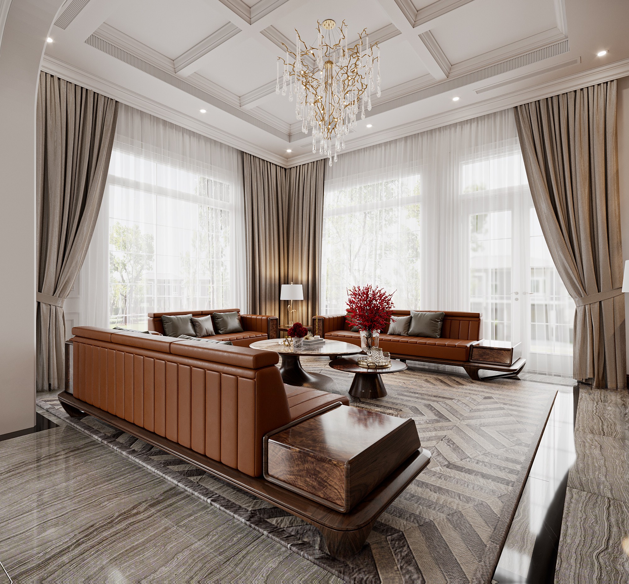 Bộ Sofa Gỗ Óc Chó Giá