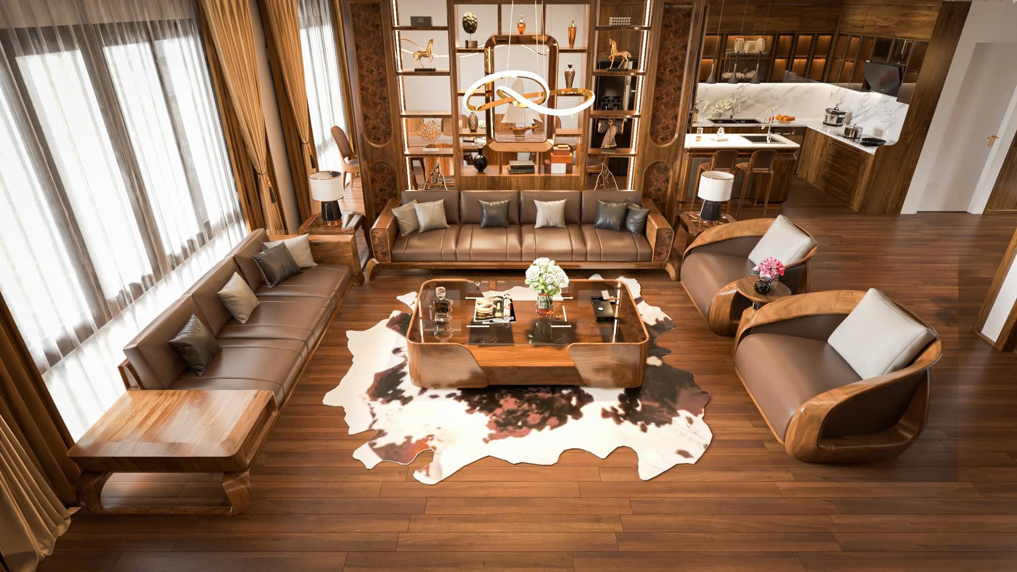 Bộ Sofa Gỗ Óc Chó