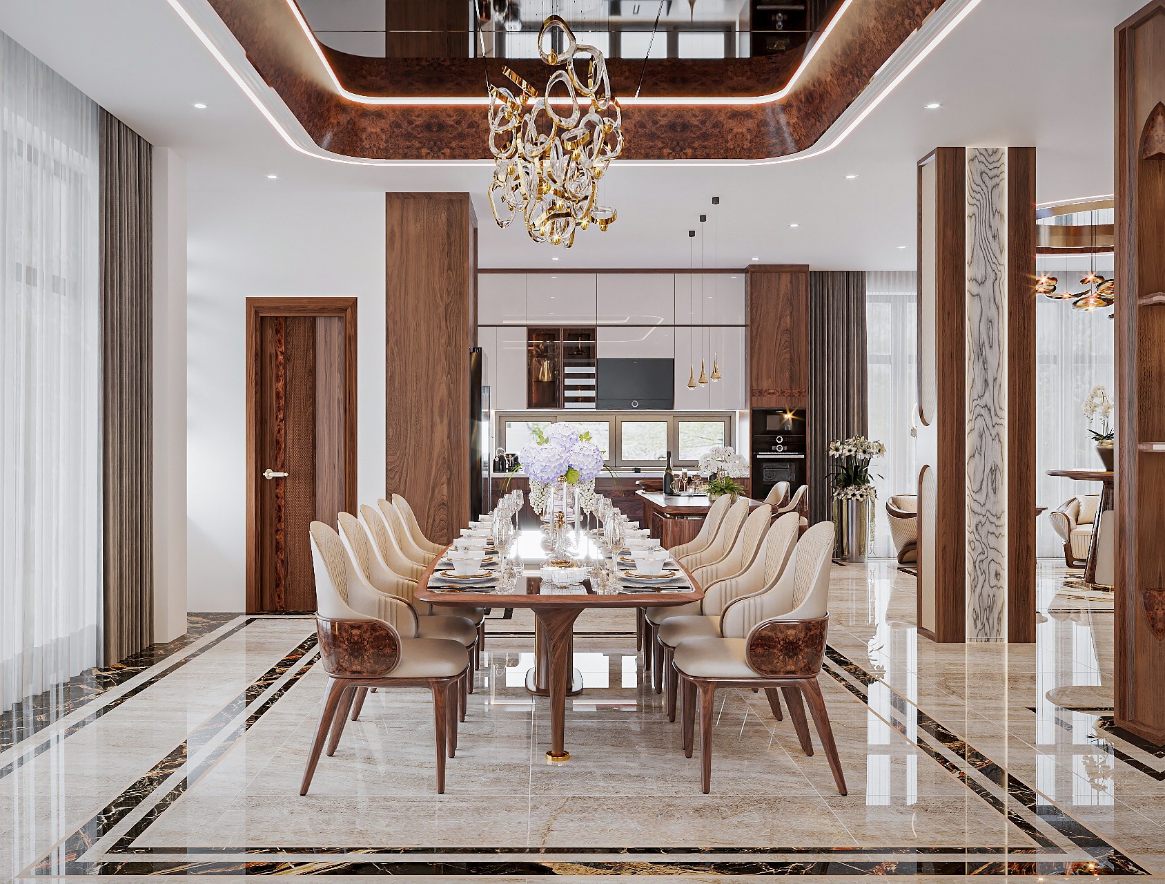 Các Mẫu Bàn Ăn Gỗ Óc Chó