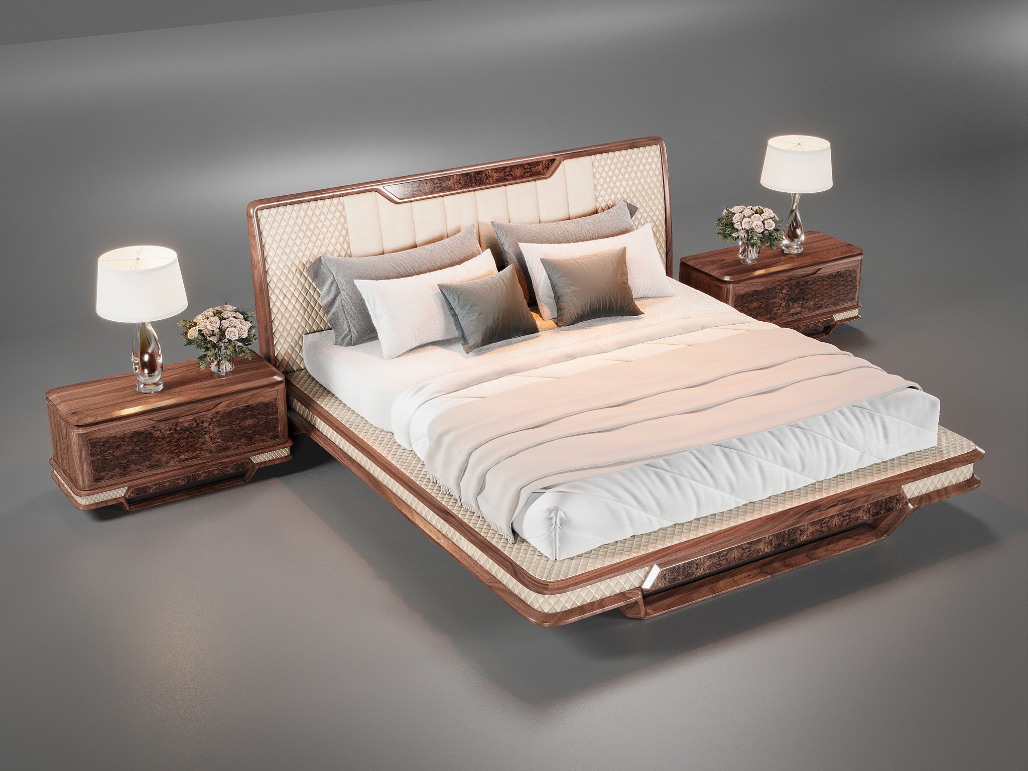 Giường gỗ óc chó cao cấp đẹp