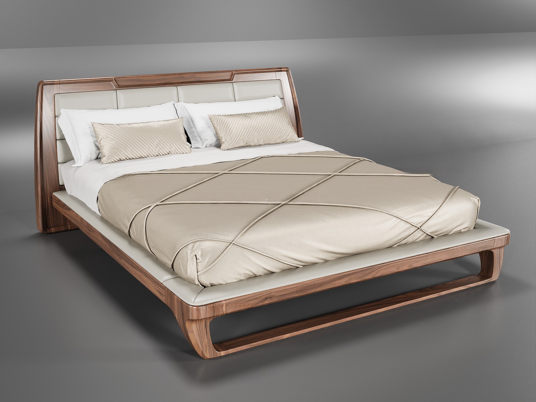 Giường ngủ gỗ óc chó đẹp đơn giản dễ sử dụng.