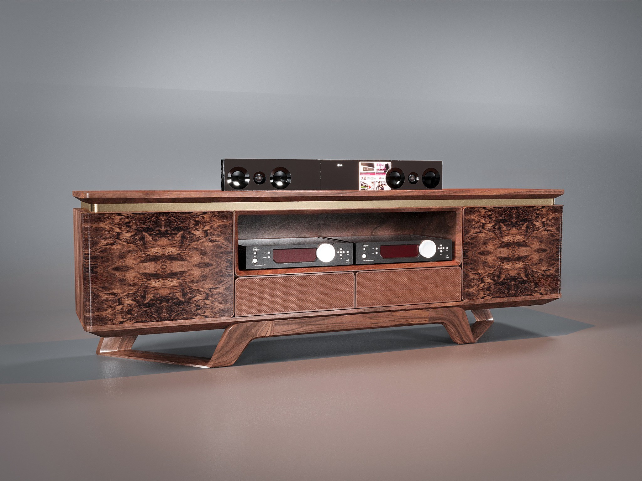 Kệ tivi gỗ óc chó đẹp hiện đại phong cách tân cổ điển