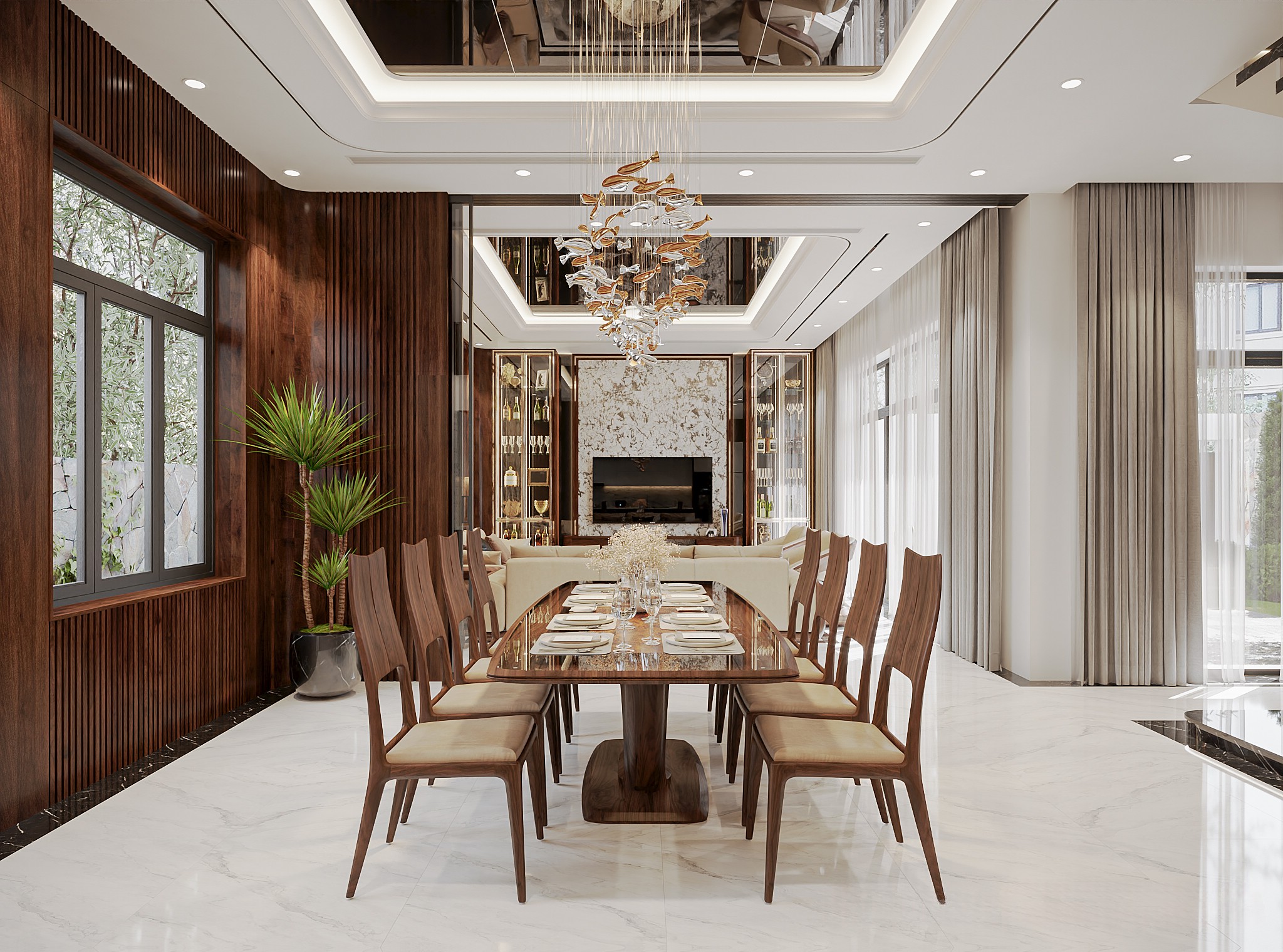 Mẫu Bàn Ăn Gỗ Óc Chó Đẹp