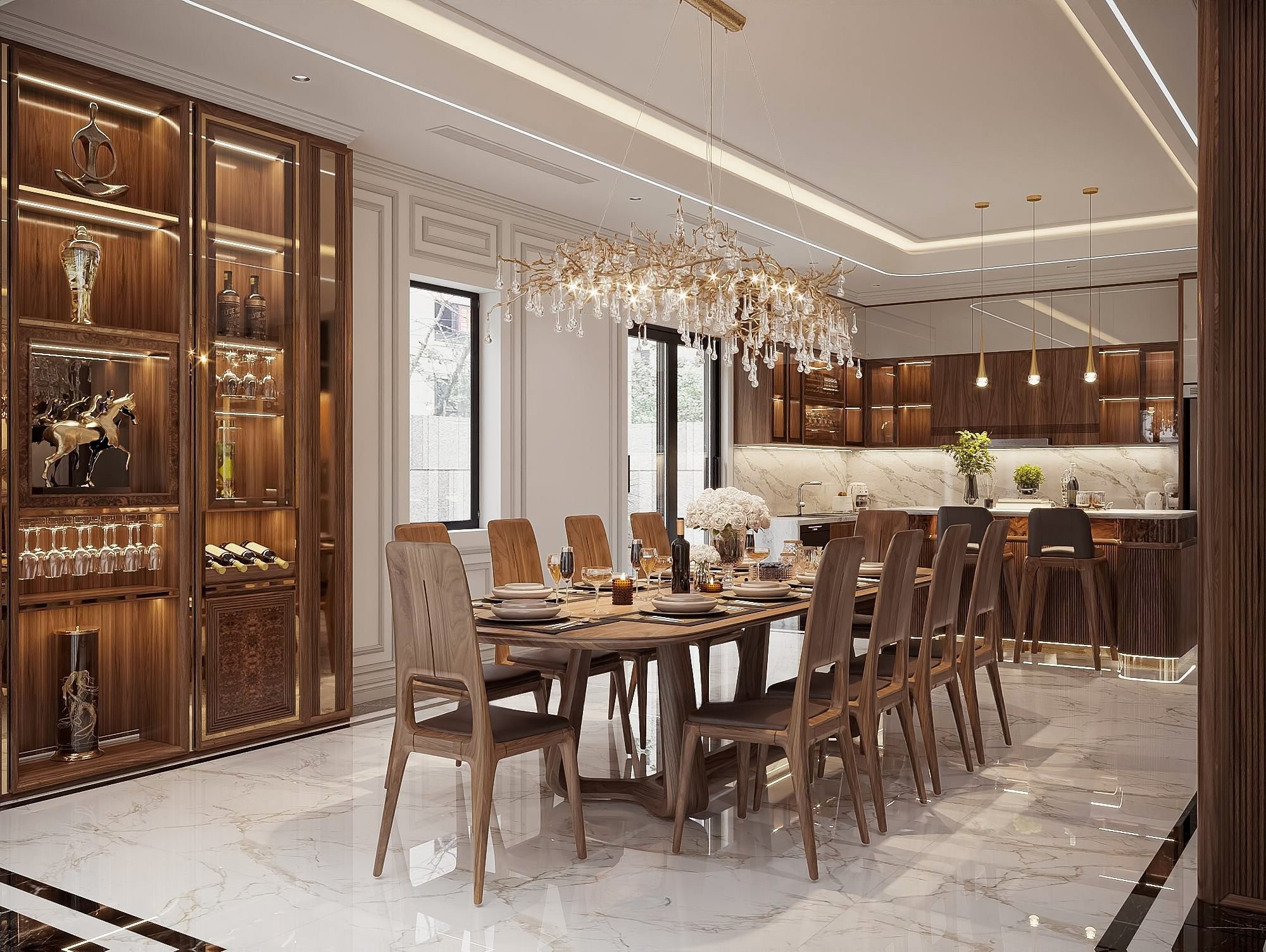 Mẫu Bàn Ăn Gỗ Óc Chó