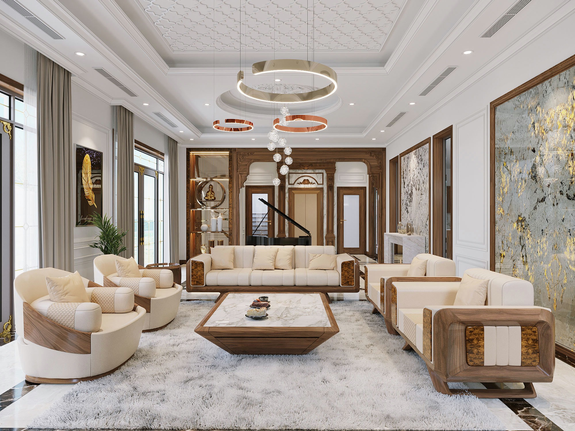 Mẫu bàn ghế phòng khách gỗ óc chó đa dạng kiểu dáng, phù hợp nhiều diện tích và phong cách nội thất khác nhau.