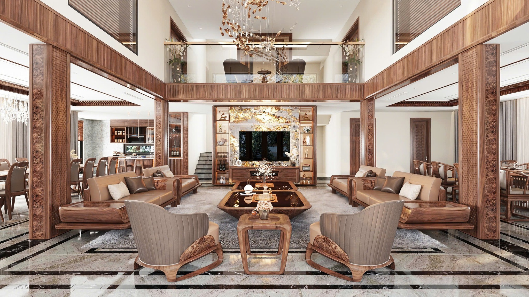 Mẫu ghế sofa gỗ óc chó