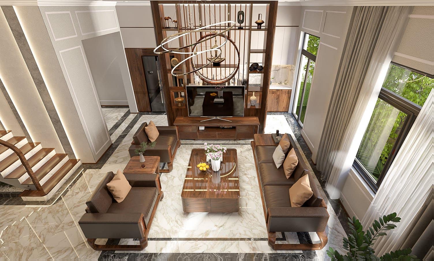 Mẫu Sofa Gỗ Óc Chó