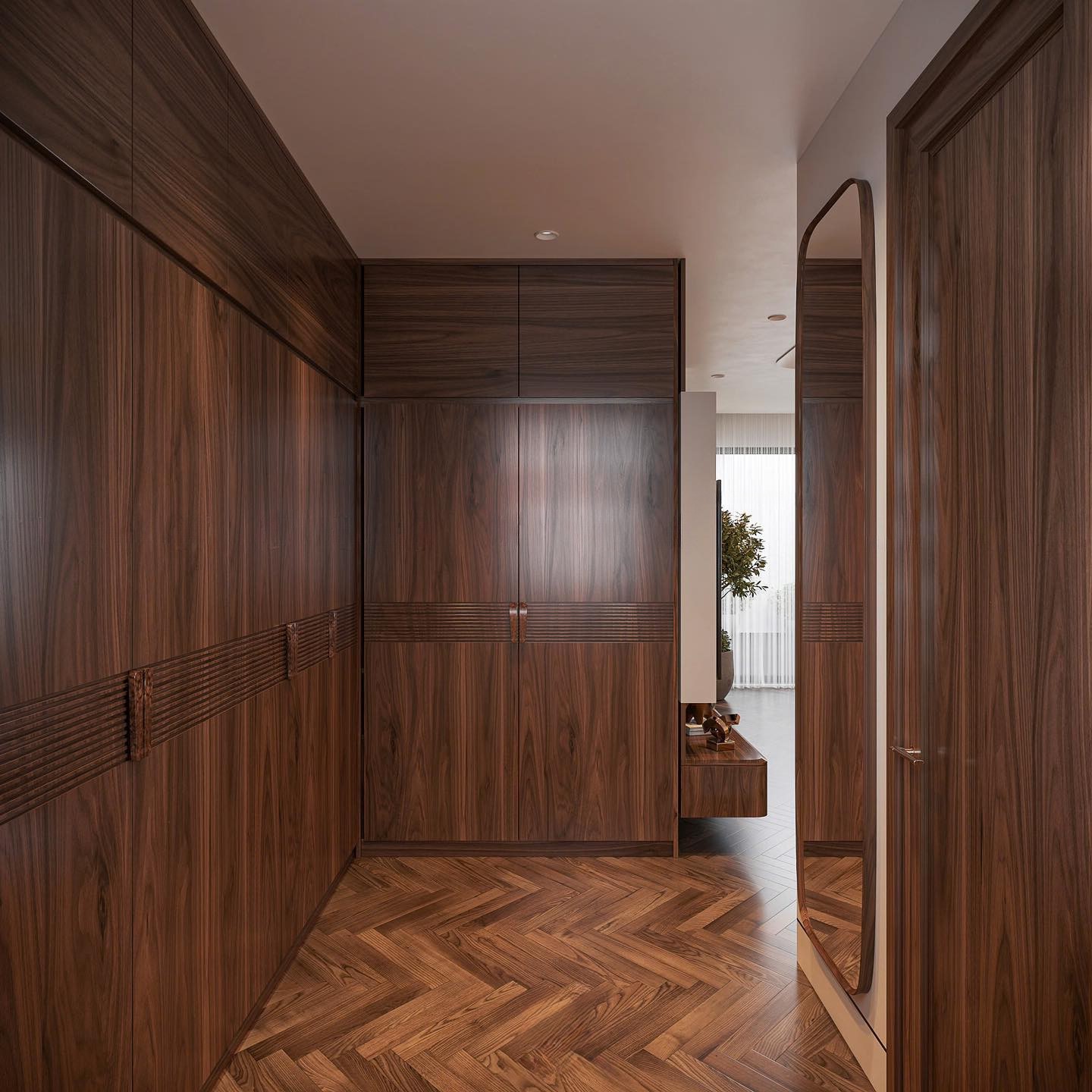 mẫu tủ quần áo bằng gỗ óc chó tự nhiên đẹp