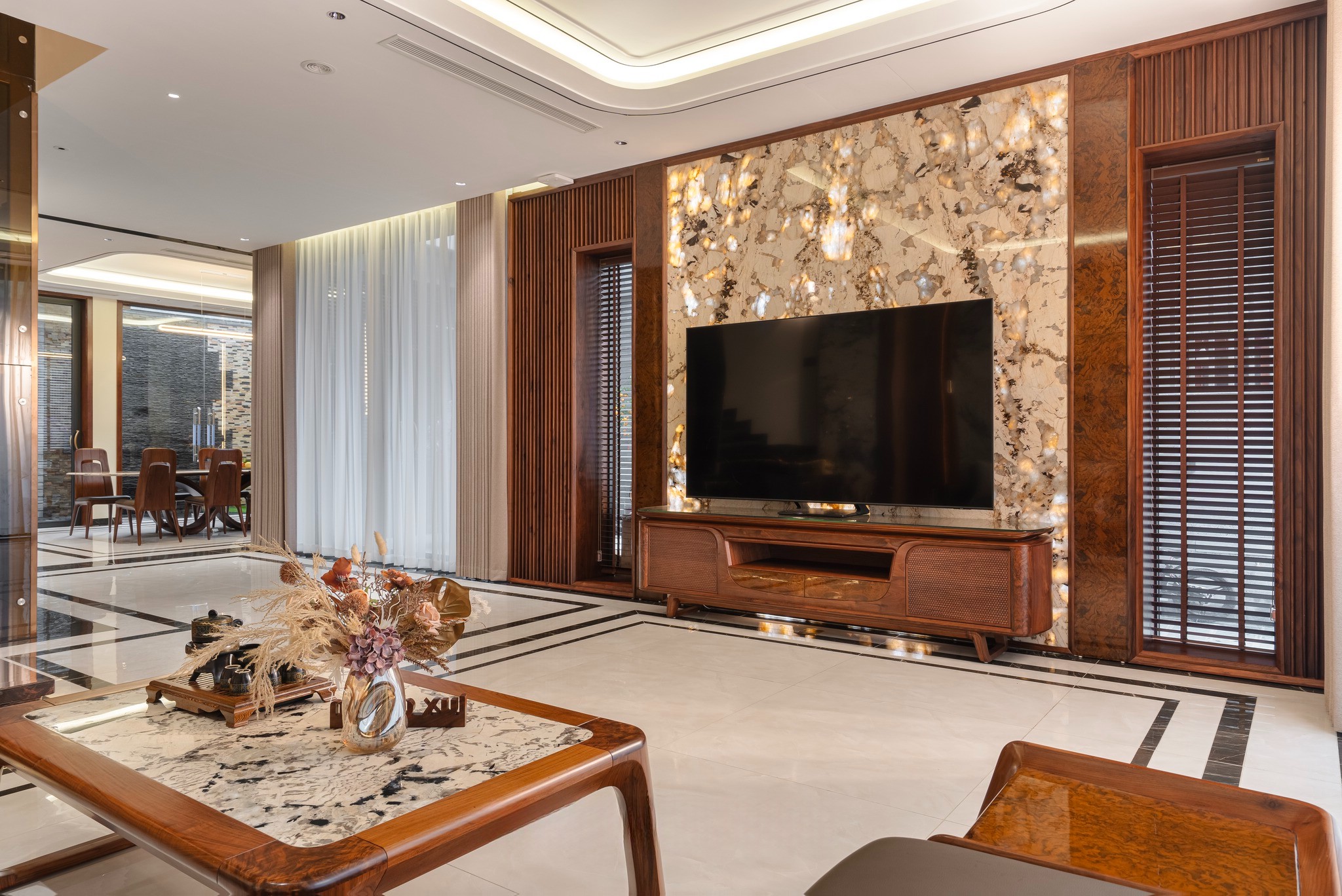 Những mẫu kệ tivi gỗ óc chó hiện đại đẹp